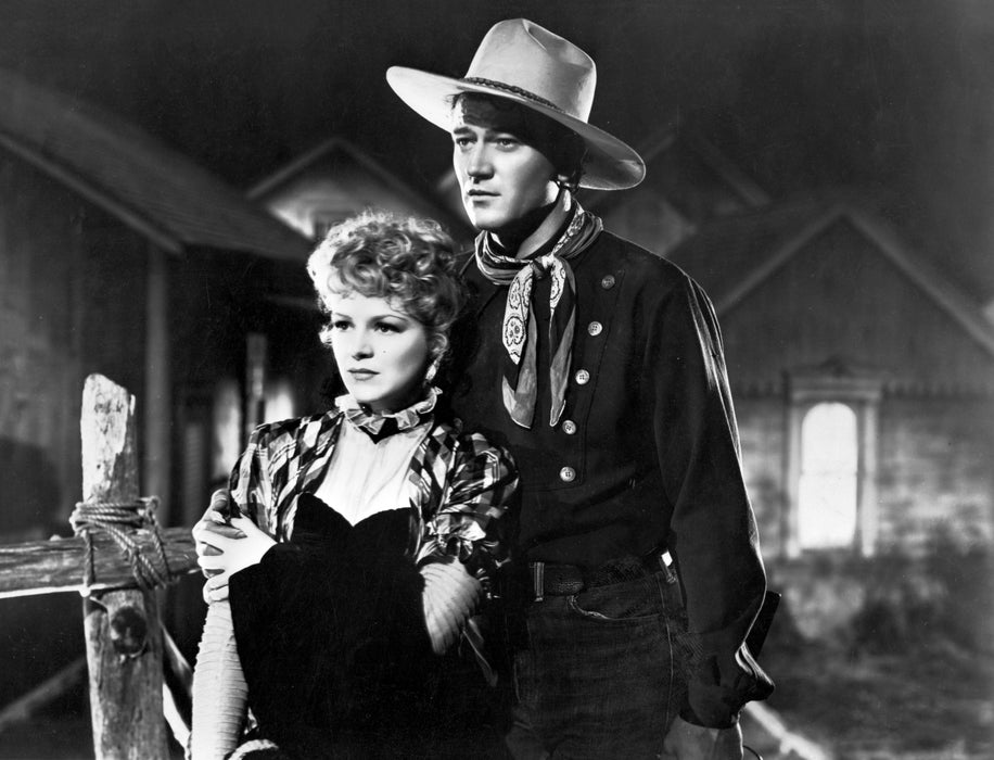 John Wayne and Claire Trevor in "Stagecoach"