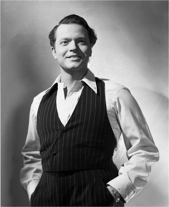 Orson Welles Posed in Vest and Polo