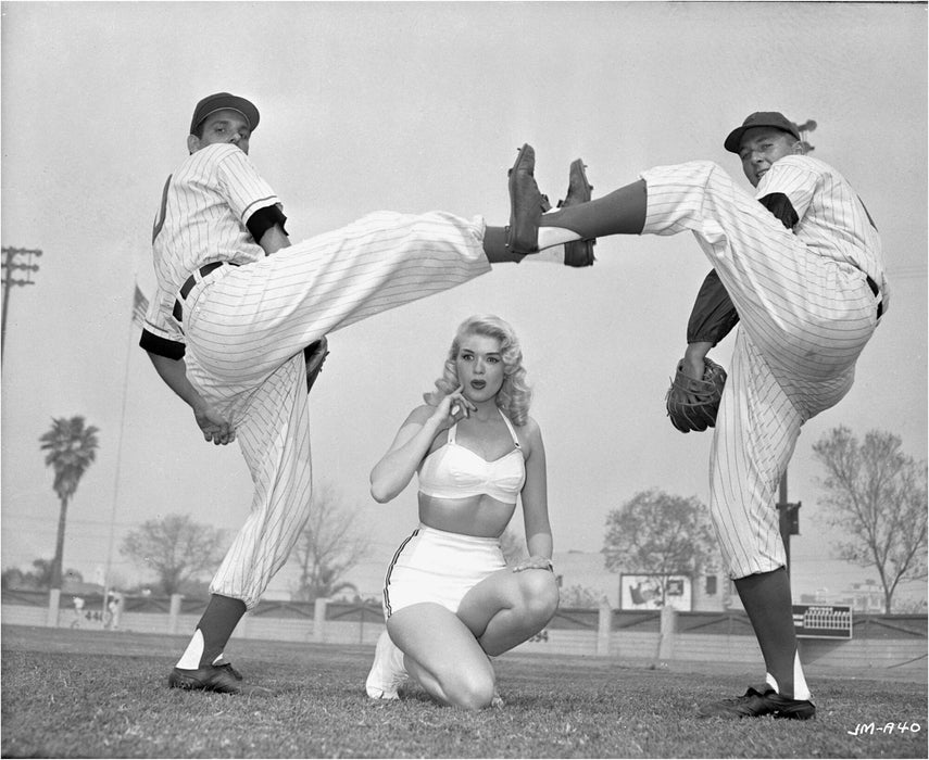 Jayne Mansfield with Baseball Players