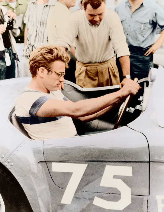 James Dean Behind the Wheel in his Porsche Racer